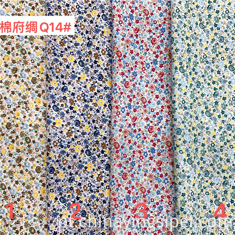 Fabricante de Shaoxing 100% algodão Poplin Popline Popline Tecle Fabric Printing for Women Dress